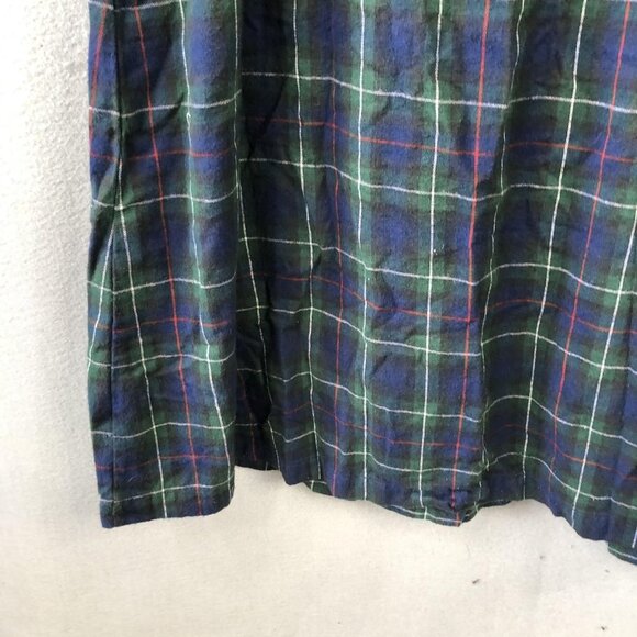 Vintage Geffy Nightgown Womens Small Plaid Flannel Lace Trim Dress 90s - Picture 8 of 16